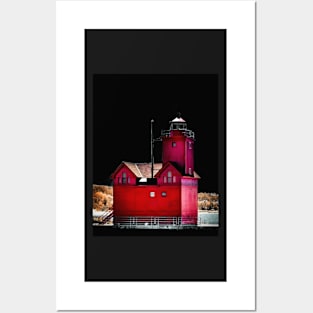 "Midnight at Holland Harbor Light" Posters and Art